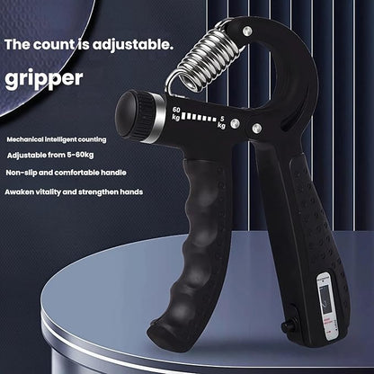 Grip Strength Trainer，Hand Grip Strengthener ，Adjustable Resistance 11-132 Lbs (5-60kg)，Hand Forearm Wrist Exerciser for Strength Training & Functional Rehabilitation 1Pack(Gray)