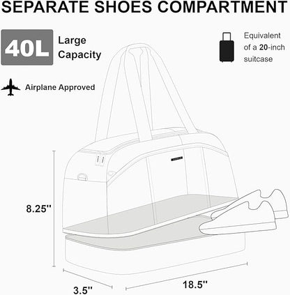 EVERFUN Gym Bag for Men and Women, Duffle Tote with Shoe Compartment and Wet Pocket for Travel, Sports, Boxing, Workout and Weekend