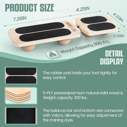 Ankle Strengthener 3 Optional Levels, Blackboard Foot Trainer for Sprained, Foot Strengthener Ankle Balance Board Suitable for Athletes, Injury Tehabilitation, Kids to The Elderly (with Instructions)