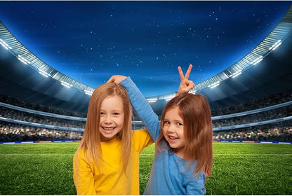 Soccer Stadium Field Backdrop Modern Football Stadium with Fans Green Grass Field Photography Background Sports Club Fitness Match Backdrops Decorations Boys Portrait Wallpaper Props 20x10ft