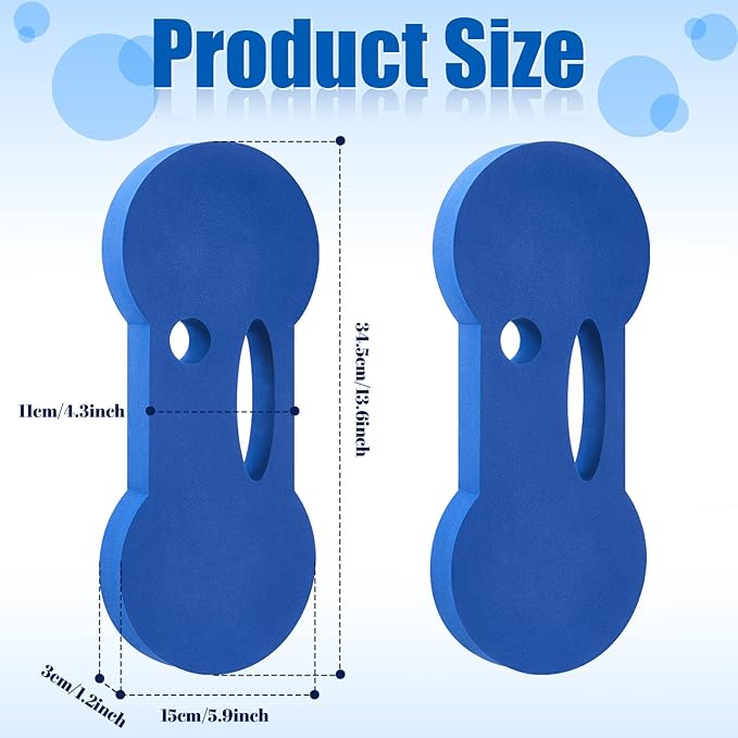Lewtemi 2 Packs Water Exercise Discs Hand Held Water Weight Exercise Equipment Pool Exercise Equipment for Adults Water Aerobics Resistance Training, Blue