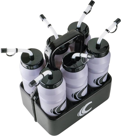 Cannon Sports 1 Liter Sports Water Bottle, BPA-Free, 34oz Capacity, Large Mouth, 2 lids (Straw & Squeeze) with Carrier, Great For Helmet Sports Such As Hockey, Lacrosse, Football, Boxing (Lavender)