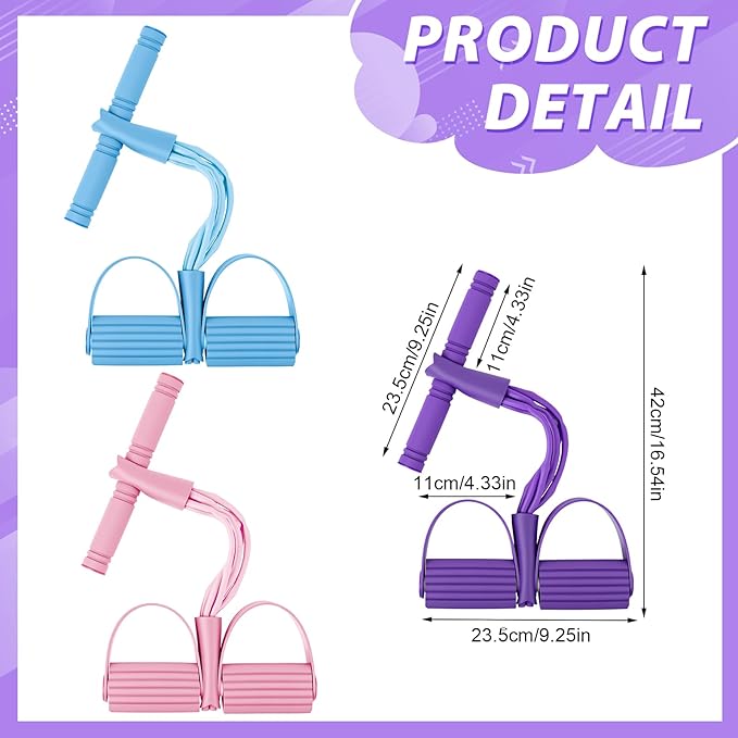 Soulchen 9/12 Pcs Resistance Bands with Handles 6 Tube Elastic Pedal Ankle Puller Rope Fitness Multifunction Yoga Tension Equipment Stretching Bands for Abdomen Waist Arm Leg Slimming Training