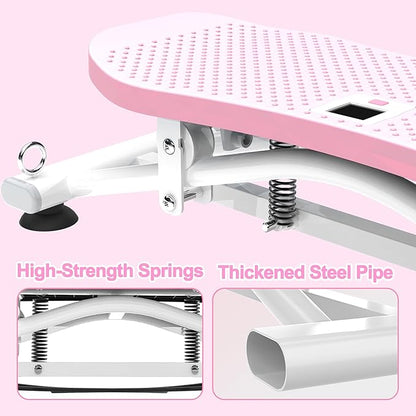 KINMAC Indoor Ski Simulator with Resistance Bands - Balance Board Home Gym Sliding Machine for Full-Body Cardio, Non-Slip Base, Core & Leg Workout Trainer