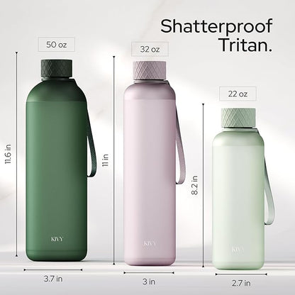 KIVY Large Water Bottle 50oz [Lightweight & Shatterproof] Fits Backpack & Cupholder for Travel, Sports, School - Extra large water bottle no straw - 1.5 Liter water bottles - 50oz Water bottle Red