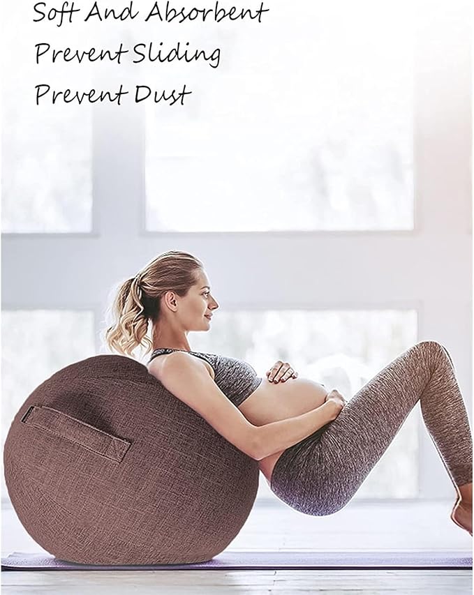 Yoga Ball Chair Cover - Pregnancy Birthing Ball Cover 55/65/75cm Stability Ball Chair for Ergonomic Seating Home, Office, Pilates, Yoga, Fitness