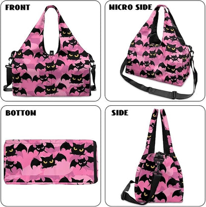 Gym Bag with Yoga Mat Holder Large Tote Bag With Multi Pockets for Women Men Dry Wet Separated Pocket Carryall Yoga Tote Bag for Pilates Travel Workout Office