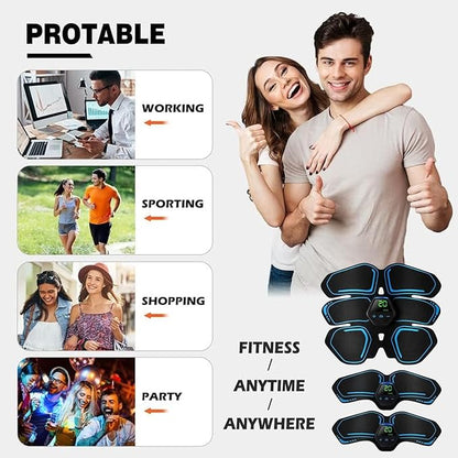 ab Stimulator Muscle Toner, abs Stimulator Military Grade EMS Muscle Stimulator Ab Machine for Ab/Arm/Leg, Abs Workout Equipment, ab Stimulator Belt Abdominal Belt Fitness Portable for Men and Women