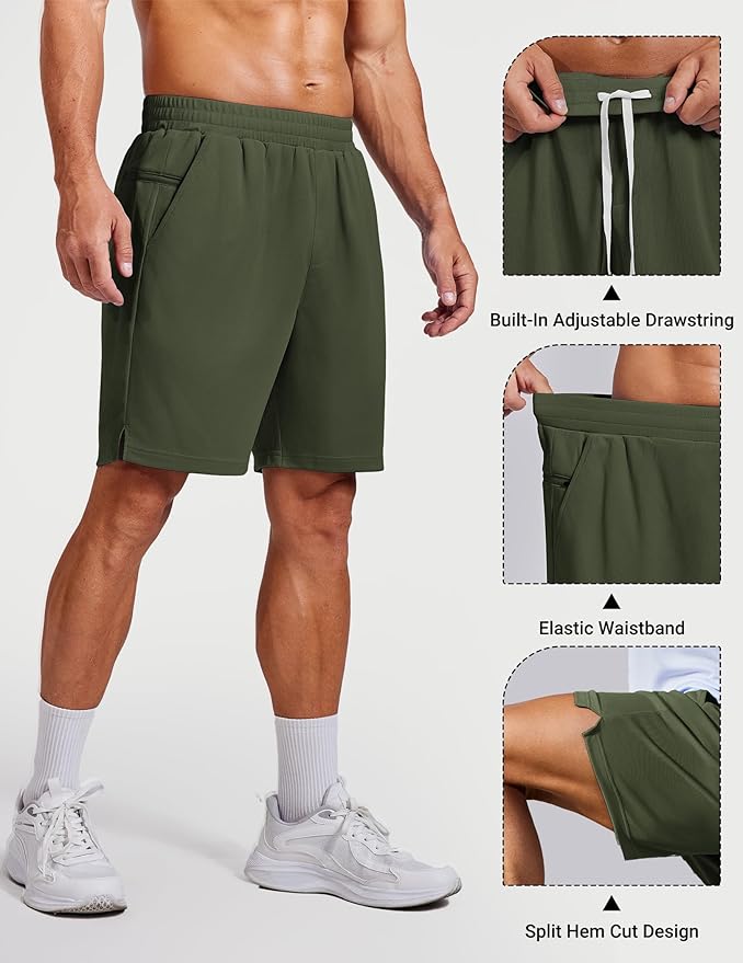 COOFANDY Mens Gym Athletic Shorts with Zipper Pockets Quick Dry 7" Workout Running Training Shorts
