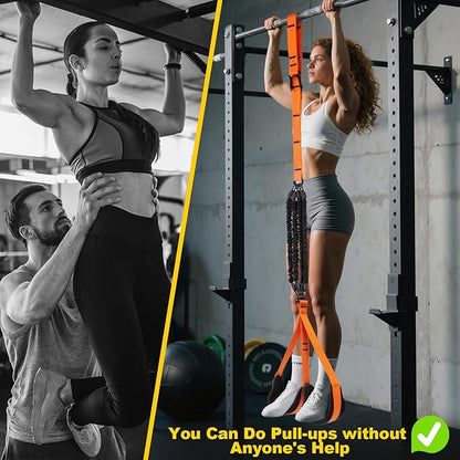 WELSPO Pull Up Assistance Bands with 4 Heavy Duty Resistance Bands for Pull Up Bar Workout, Adjustable Pull Up Assist Band Equipment for Home Gym Strength Training & Full Body Workout