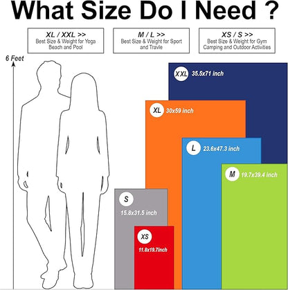 4Monster Quick Dry Travel Towel with Case & Carabiner – Super Absorbent Microfiber Gym & Camping Towel. Compact, Lightweight, Fast Drying for Beach, Swimming, Hiking, Backpacking
