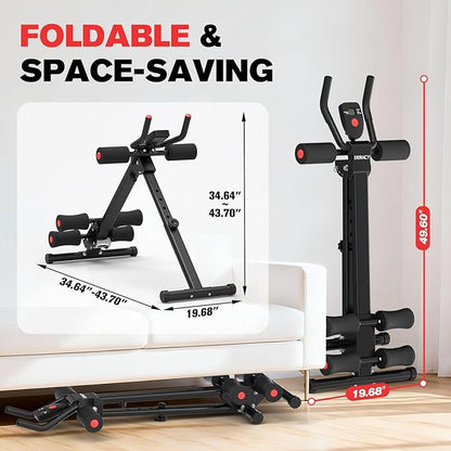 DERACY Ab Workout Machine Adjustable Ab Trainer Abdominal Trainer for Home Gym Foldable Ab Crunch Machine for Core 440 LBS