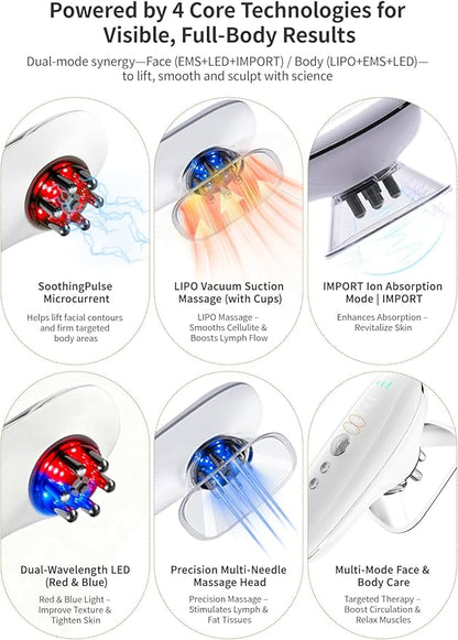DiDEER 5-in-1 Body Sculpting Machine - Best Cellulite Removal Machine - Lymphatic Drainage Massager & Anti Cellulite Massage Tool & Skin Tightening for Face, Belly, Arms, Legs, Waist, Love Handles