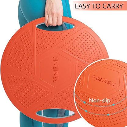 PROIRON Upgraded Wobble Balance Board, 16.34”TPE Non-Slip Stability Board, Portable Exercise Balance Trainer with Handle for Home Gym, Standing Desk, Core Training & Physical Therapy for Adults Kids