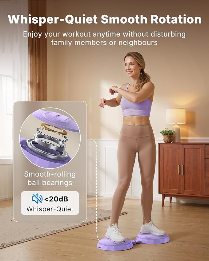 Merach Foldable Twist Board, Waist Twister Machine Exercise with Counter - Silent Ab Twister Board for Home Workout, Abs Exercise for Women & Men, Portable Waist Twisting Machine for Core, Legs & Arms