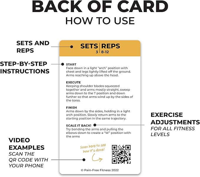 Exercise Flash Cards - Workout Cards Deck - Exercise Cards for Home Workouts Women & Men