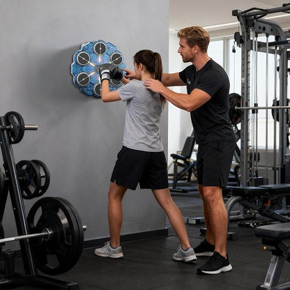 Music Boxing Machine - 9 Speed Wall Mounted Puncher, Rhythm Training Pad, Smart Boxing Traineing Machine with Gloves | Smart Light Reaction Board for Adults Boys Gym Workout Fitness Indoor