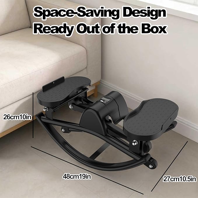 Rocking Stepper for Exercise at Home, 2026[New Vision] Motion Stair Stepper with Resistance Bands & Balance Board, Low-Impact Full Body Workout Equipment, Stable Structure Exercise Equipment