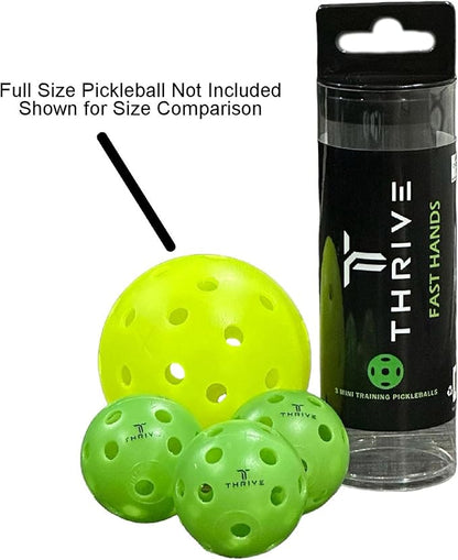 Thrive Fast Hands Mini Pickleball Ball - Quicker Reaction Training Aid for Hands, Paddle Control, and Coordination - Great for Pickleball Drills - Includes 3 Balls and Tube