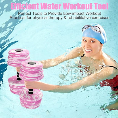 Aquatic Exercise Dumbbells, Water Dumbbells, 2PCS Foam Barbells for Men Women Water Workouts