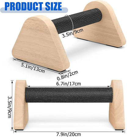 TOBWOLF 2PCS Wooden Push Up Bars, Solid Calisthenics Wood Parallettes Bars for Men Strength Training, Will Not Slip or Wobble, Calisthenics Equipment for Planks, Calisthenics & Home Gym Workout