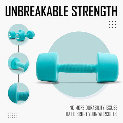 ZIVA RPU Tribell Dumbbell Pair – Premium Urethane-Coated Hand Weights with Ergonomic textured Grip & Steel Core – 2–20 lb Sets in Multiple Colors for Strength Training