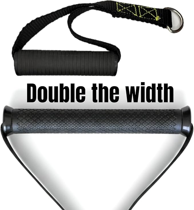 Extra Wide Cable Attachment Handles (Pair) – Heavy Duty Non-Slip Ergonomic D-Handles for Gym Pulley Systems, Resistance Bands, & Suspension Trainers