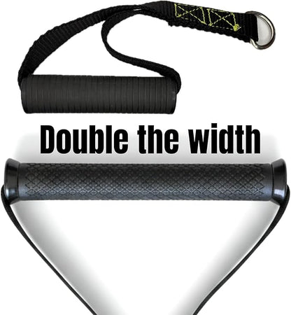 Extra Wide Cable Attachment Handles (Pair) – Heavy Duty Non-Slip Ergonomic D-Handles for Gym Pulley Systems, Resistance Bands, & Suspension Trainers
