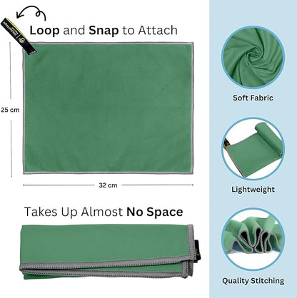 Backpacking Ultralight Quick Dry Microfiber Soft Fast Drying Hand and Face Towel Wash Cloth Camping Yoga Hiking Active Lifestyle Small (Green, Small)
