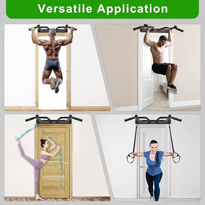 SELEWARE Heavy Duty Welded Pull Up Bar, Versatile Doorway Wall Mount, Joist Mounted, and Ceiling Mounted Chin Up Bars, Thick Metal Sturdy Construction for Full Body Workouts Support 500 lbs
