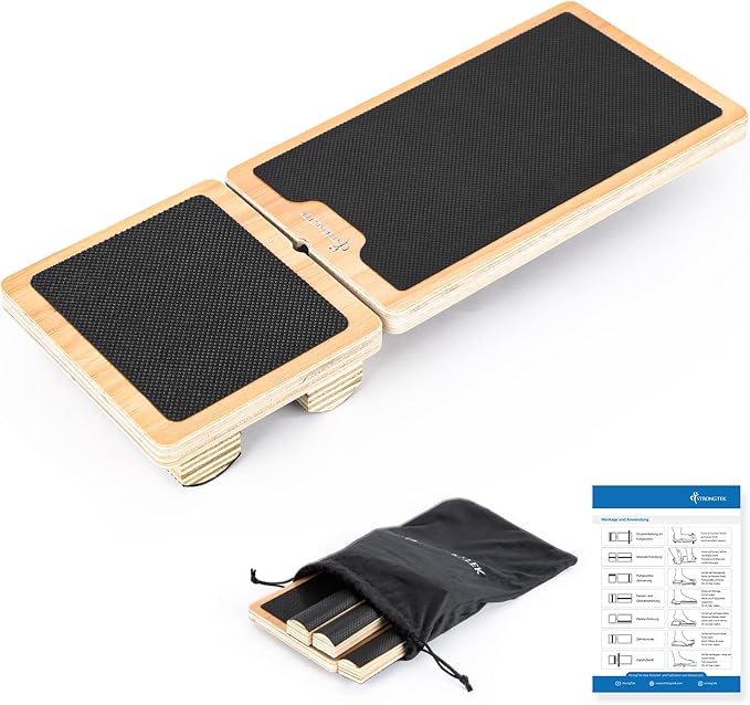 StrongTek Single-Leg Balance Board for Foot & Ankle Strengthening, Rehab & Stability Training, Non-Slip Wood Design for Sprained Ankles, Plantar Fasciitis & Physical Therapy Exercises
