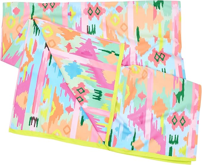 Dock & Bay Beach Towel - Quick Dry, Sand Free - Compact, Lightweight - 100% Recycled - Includes Bag - Ibiza Glow - Large (160x90cm, 63x35)