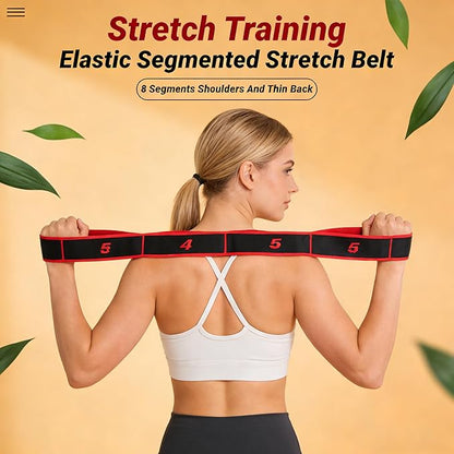 Fitness Resistance Band for Stretching and Yoga, Number Hamstring Stretch Strap with 8 Adjustable Segments for Beginners and Advanced Users