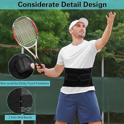 Back Brace for Lower Back Pain Relief, Anti-skid Lumbar Support Belt With Mesh for Women Men, Adjustable Lumbar Support Brace for Sciatica, Scoliosis, Body Shape Waist Trainer for Heavy Lifting, Gym, Workouts (L)