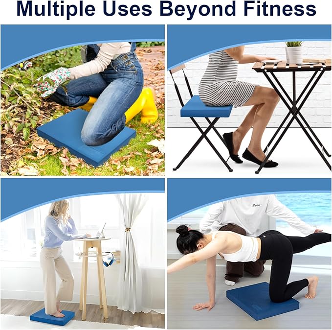 StrongTek Balance Trainer Set – Foam Stability Pad + Hedgehog Balance Pods for Rehab, Core, and Agility Workouts