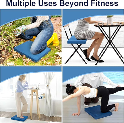 StrongTek Balance Trainer Set – Foam Stability Pad + Hedgehog Balance Pods for Rehab, Core, and Agility Workouts