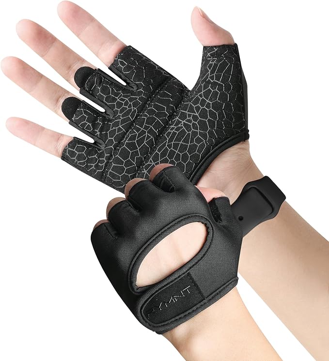 Minimal Weight Lifting Gloves,Short Micro Workout Gloves Grip Pads with Full Palm Protection & Extra Grip for Men Women Weightlifting,Gym,Exercise Training