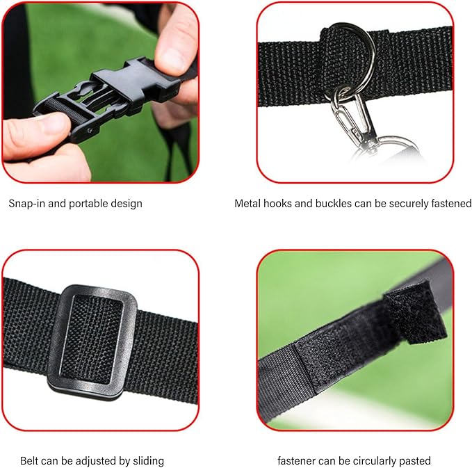 Topyond Soccer Training Belt, Speed and Agility Training Set, Athletic Gear Reaction Trainning Belt for Soccer Footwork Reaction, Includes Belt and Nylon Components, Unisex