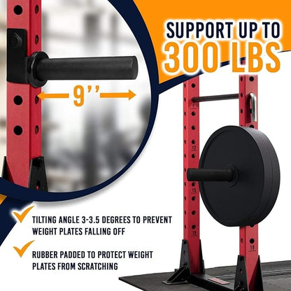 Yes4All Power Rack J-Hooks & Attachments – Heavy Duty Barbell Holders Compatible with 2x2 & 3x3 Power Racks for Home Gym