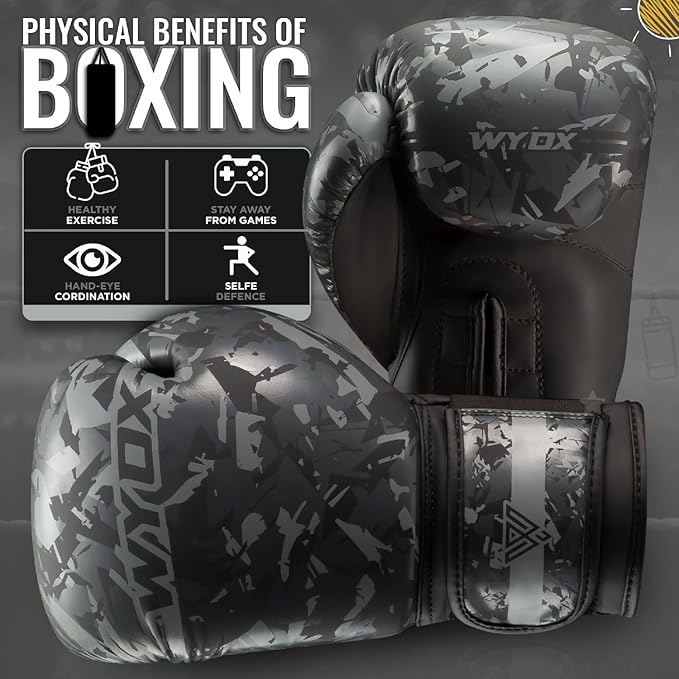 WYOX Kids Boxing Gloves 4oz 6oz 8oz – Youth Punching Gloves for Boys & Girls Ages 3–15 – Sparring Gloves for Punching Bag, Kickboxing, Muay Thai, MMA – Boxing Gloves for Kids Training Set