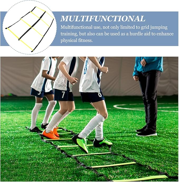 Beaupretty Agility Ladder Football Training Equipment Foldable Speed Agility Ladder with Soft Rungs for Soccer Footwork and Fitness Drills for Speed and Coordination Training