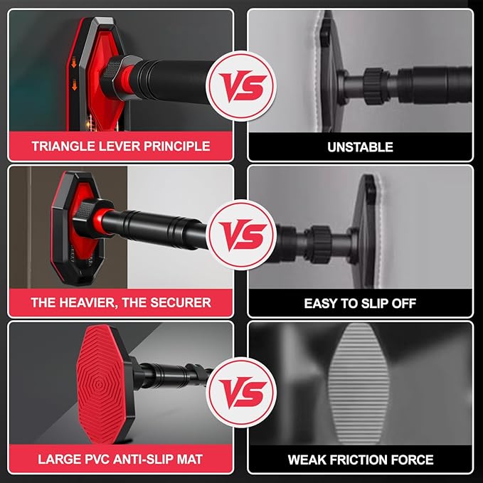 Adjustable Pull up Bar for Doorway - Portable Home Gym Strength Training Equipment with Secure Locking and Comfortable Grip No Drilling Fits 25.59-39.37 Inch Doors