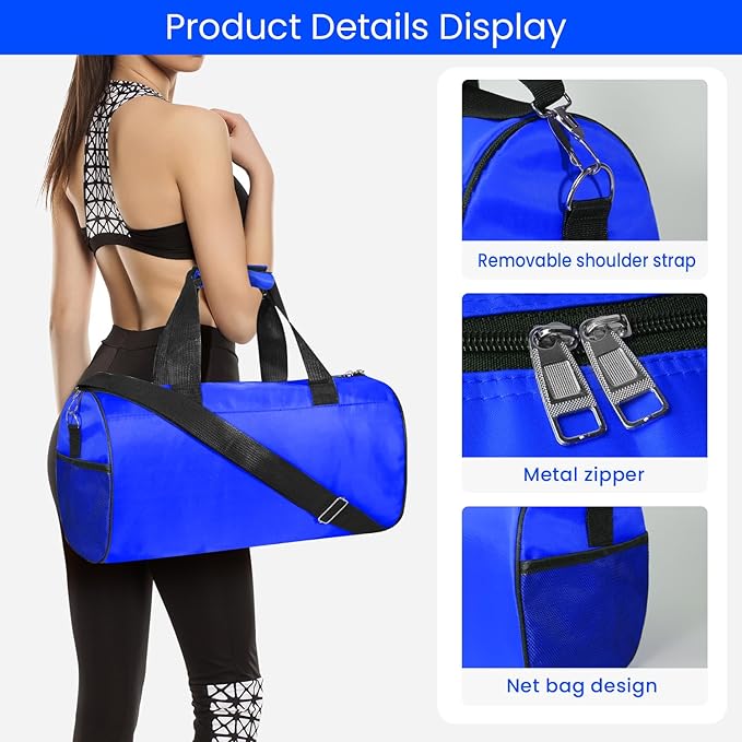 C&F BOGMOST Small Gym Bag for Women & Men,Small Lightweight Duffel Bag Carry On Bags Mini Duffel Travel Bag Waterproof Sports Bags for Workout/Sport/Travel, Blue,Medium
