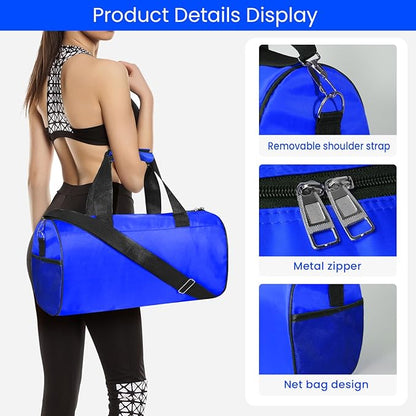 C&F BOGMOST Small Gym Bag for Women & Men,Small Lightweight Duffel Bag Carry On Bags Mini Duffel Travel Bag Waterproof Sports Bags for Workout/Sport/Travel, Blue,Large