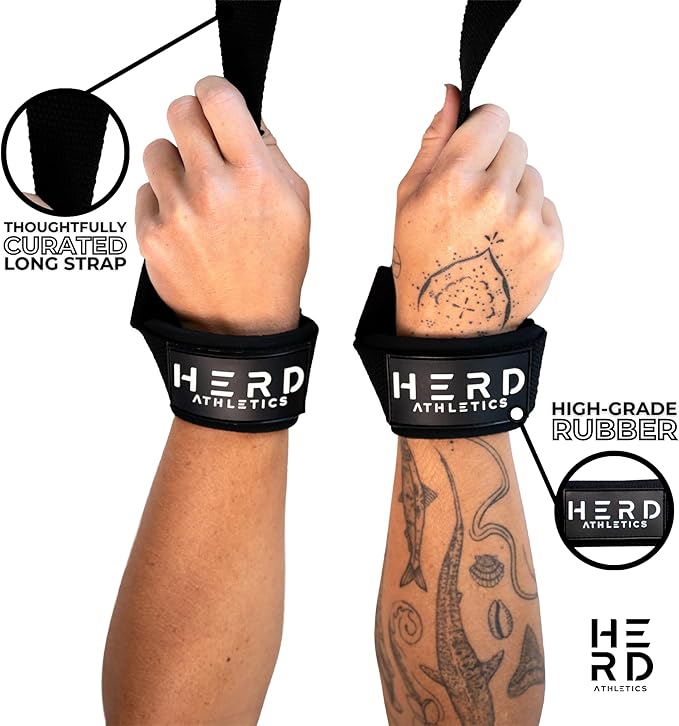 Lifting Wrist Straps – 23" Length x 1.5" Width – Padded Neoprene Cotton Straps for Weightlifting, Powerlifting, Functional Training, Strength Training & Deadlifts – Heavy Duty Grip Support