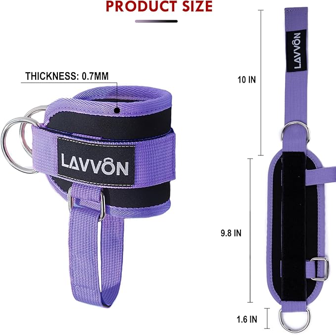 Ankle Straps for Cable Machines Kickbacks - Adjustable Comfort Ankle Cable Attachments for Gym Ankle Cuff Cable Machine Glute Kickback Straps - Leg Extensions, Curls & Ankle Cuffs Women