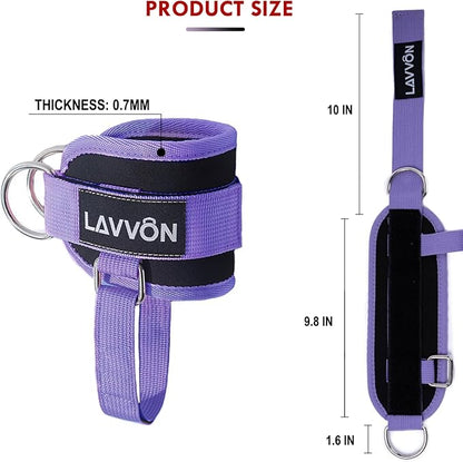 Ankle Straps for Cable Machines Kickbacks - Adjustable Comfort Ankle Cable Attachments for Gym Ankle Cuff Cable Machine Glute Kickback Straps - Leg Extensions, Curls & Ankle Cuffs Women