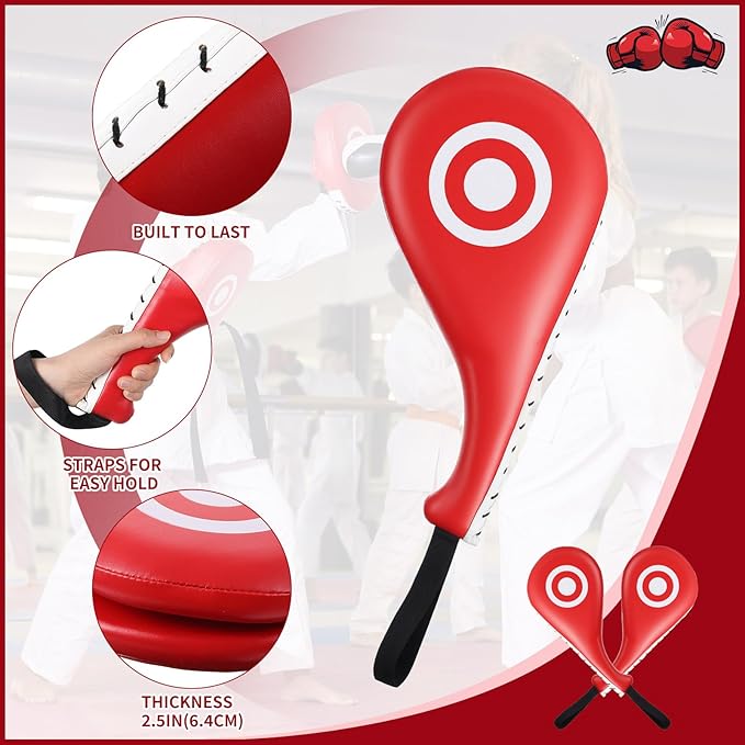Poen 7 in 1 Taekwondo Kick Pad Boxing Training Equipment Punching Mitts Martial Arts Wrist Band Adjustable Soft Pads Set for Karate Muay Thai MMA Training