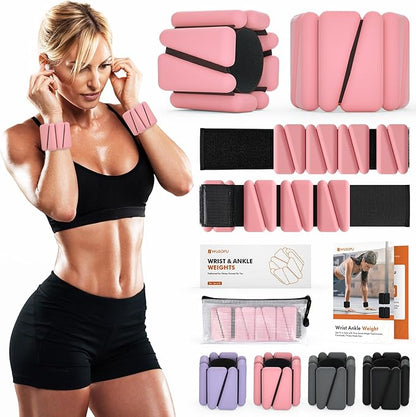 Wrist Weights, Ankle Weights for Women Men, Adjustable Wrist Weighted Bracelet for Home Gym Workout, Running, Yoga, Exercise, Strength Training