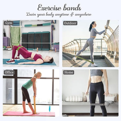 VEICK Resistance Loop Exercise Bands, Elastic Workout Bands for Men Women, Set of 5 Different Resistance Levels Stretch Band for Home Fitness Stretching Strength Training